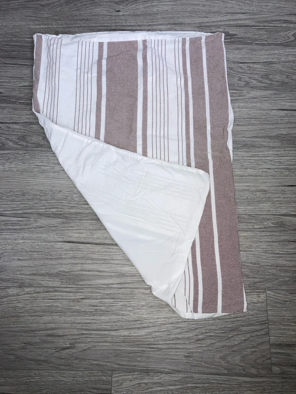 TAHARI White and Taupe Striped Decorative Pillow Cover Standard
